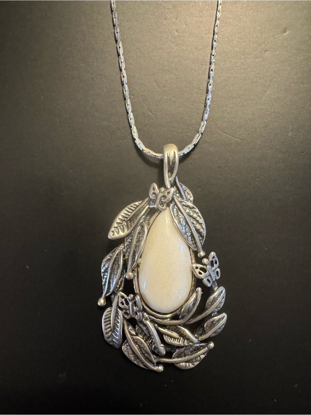 Paz Creations Israel Sterling Silver Butterfly Garden Pendant Necklace